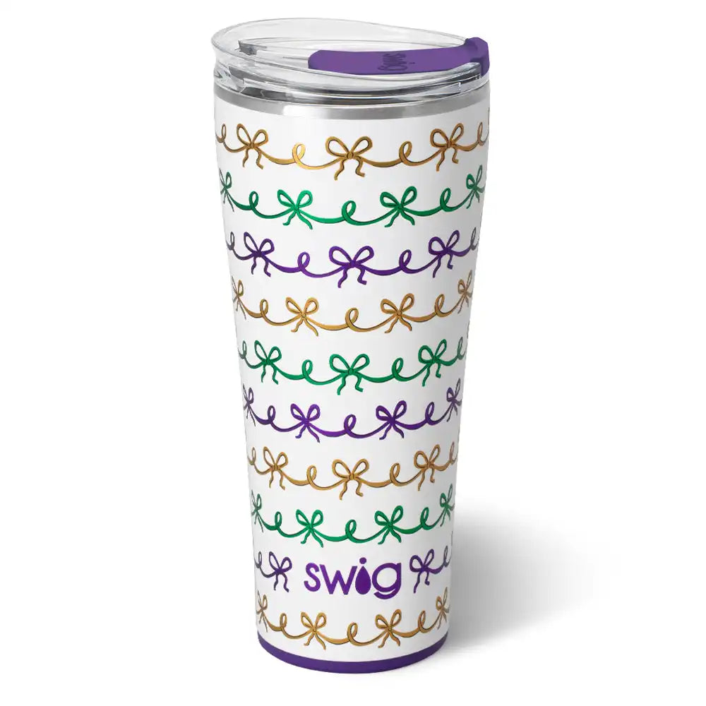 Mardi Gras Bows Tumbler 32oz