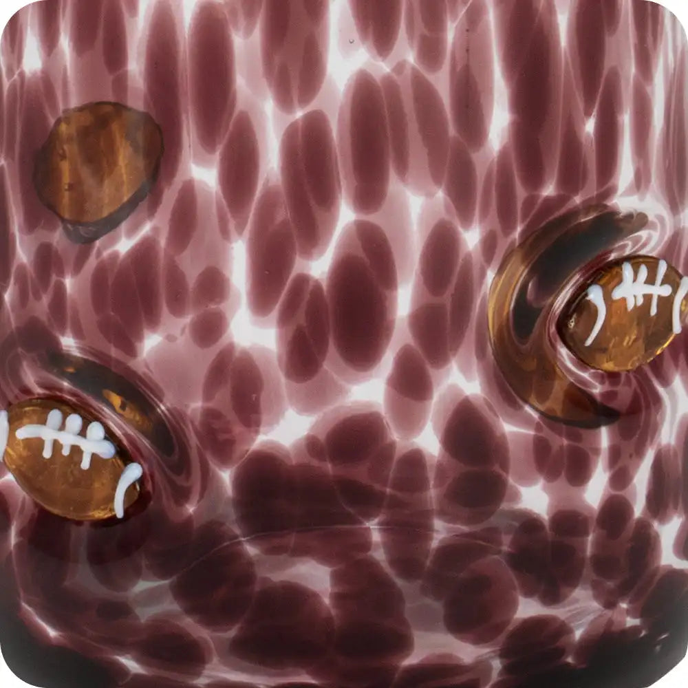 Maroon Football Charm Glass 17oz