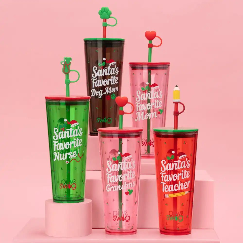 Santa's Favorite Nurse Plastic Tumbler 24oz