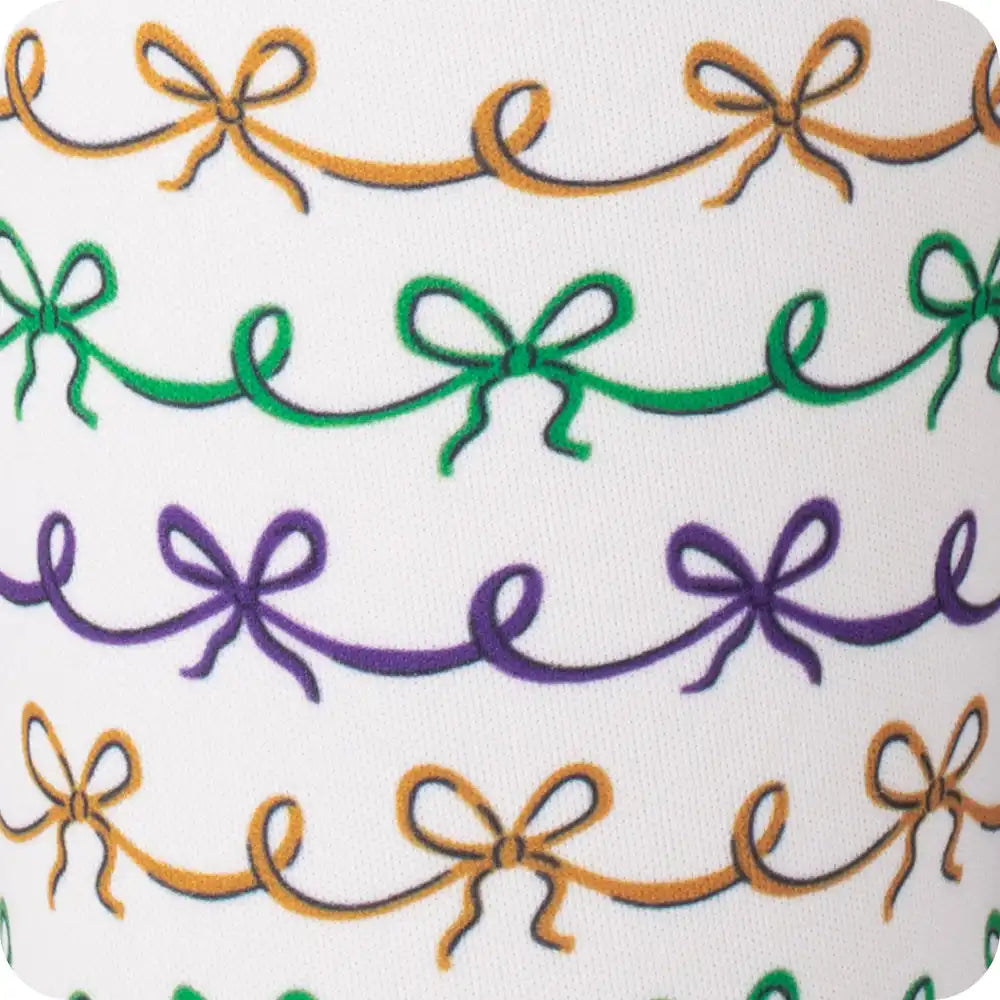 Mardi Gras Bows Slim Can Coolie