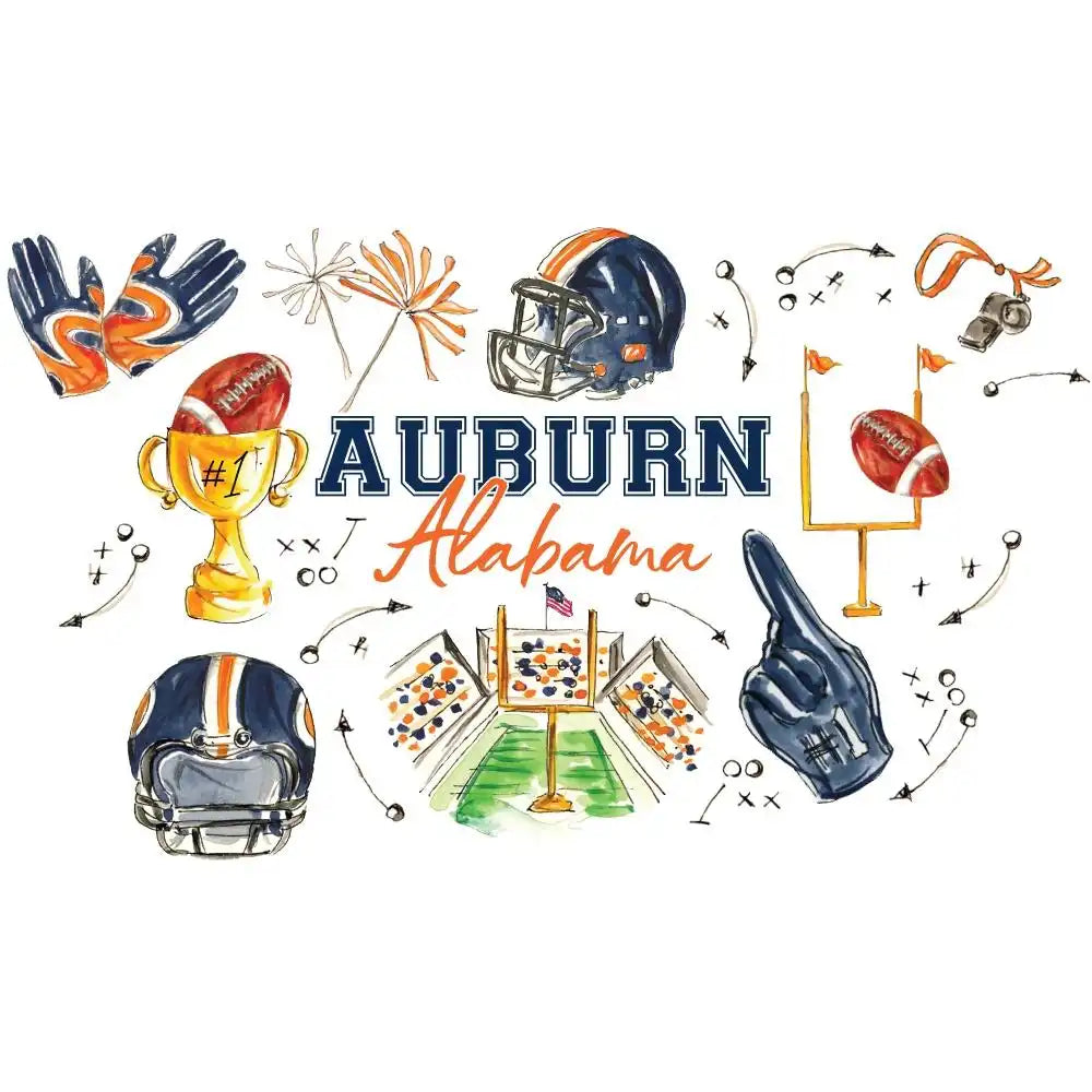 Tailgates in Auburn Tea Towel